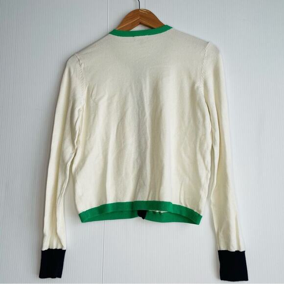 The Webster for Target dressy ivory and green cardigan size medium - Picture 2 of 9